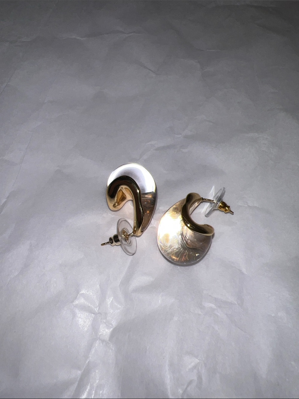 Nordstrom- Clear Resin Tear Drop Hoop Earrings
